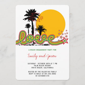 Invitación a la fiesta de compromiso de palmeras d