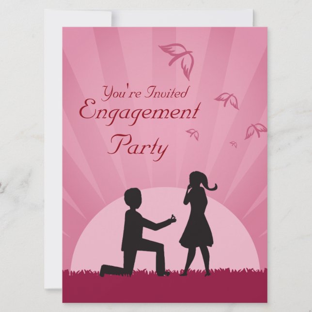 Invitación a la fiesta de compromiso de pareja de  (Anverso)