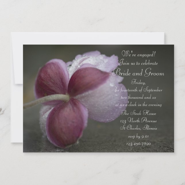 Invitación a la fiesta de compromiso de personajes (Anverso)