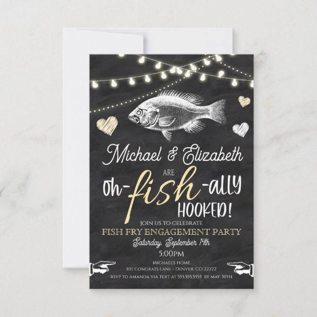  Invitación a la fiesta de compromiso de pesca de  (Anverso)