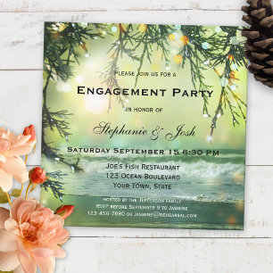 Invitación a la fiesta de compromiso de playa con 