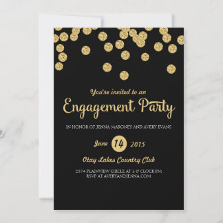 Invitación a la fiesta de compromiso de Purpurinas
