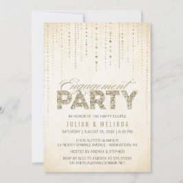 Invitación a la fiesta de compromiso de Purpurinas