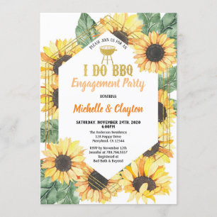 Invitación a la fiesta de compromiso de Sunflower 