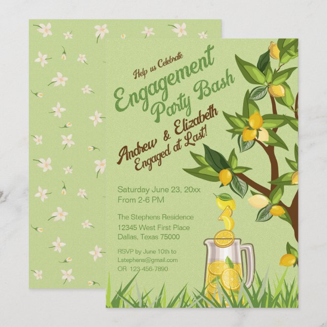 Invitación a la fiesta de compromiso de verano de  (Anverso / Reverso)