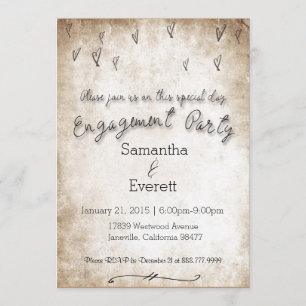Invitación a la fiesta de compromiso de vintage
