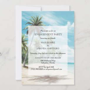 Invitación a la fiesta de compromiso de Watercolor