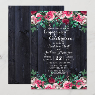 Invitación a la fiesta de compromiso de Wood de Wi