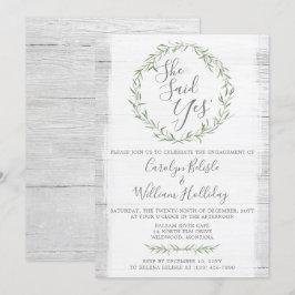 Invitación a la fiesta de compromiso de Wood & Wre