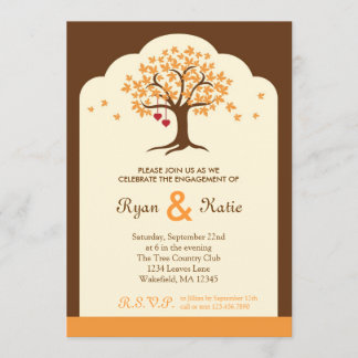 Invitación a la fiesta de compromiso del árbol de