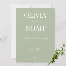 Invitación a la fiesta de compromiso del Boda verd