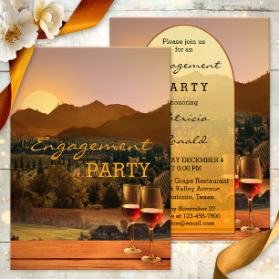 Invitación a la fiesta de compromiso del tema del 