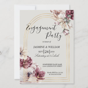 Invitación a la fiesta de compromiso elegante, Per