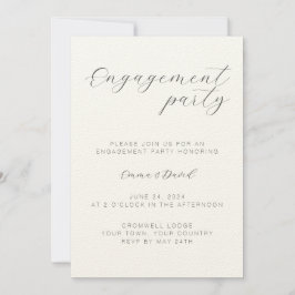 Invitación a la fiesta de compromiso elegante y pe