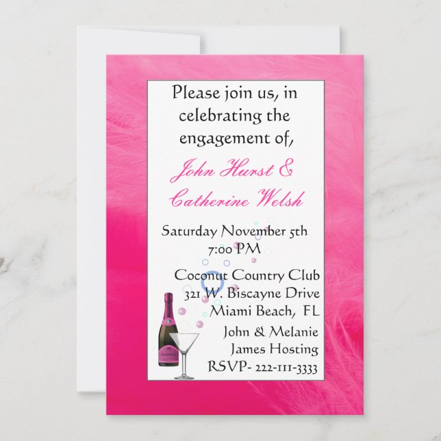 Invitación a la fiesta de compromiso festivo (Anverso)
