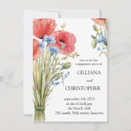 Invitación a la fiesta de compromiso floral