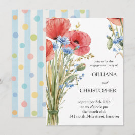 Invitación a la fiesta de compromiso floral