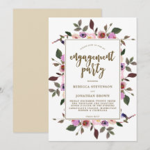 Invitación a la fiesta de compromiso floral de bon