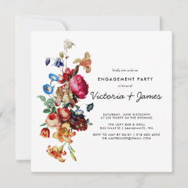 Invitación a la fiesta de compromiso floral de col