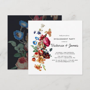 Invitación a la fiesta de compromiso floral de col