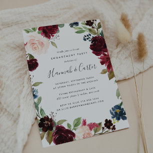 Invitación a la fiesta de compromiso floral de flo