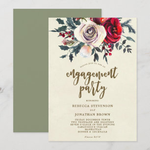 Invitación a la fiesta de compromiso floral de inv