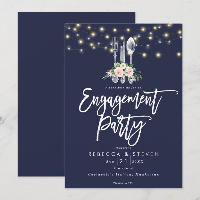 invitación a la fiesta de compromiso floral de la  (Anverso / Reverso)