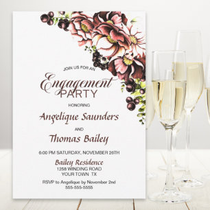 Invitación a la fiesta de compromiso floral de oto