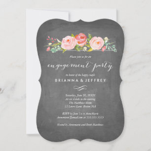 Invitación a la fiesta de compromiso floral de Ros