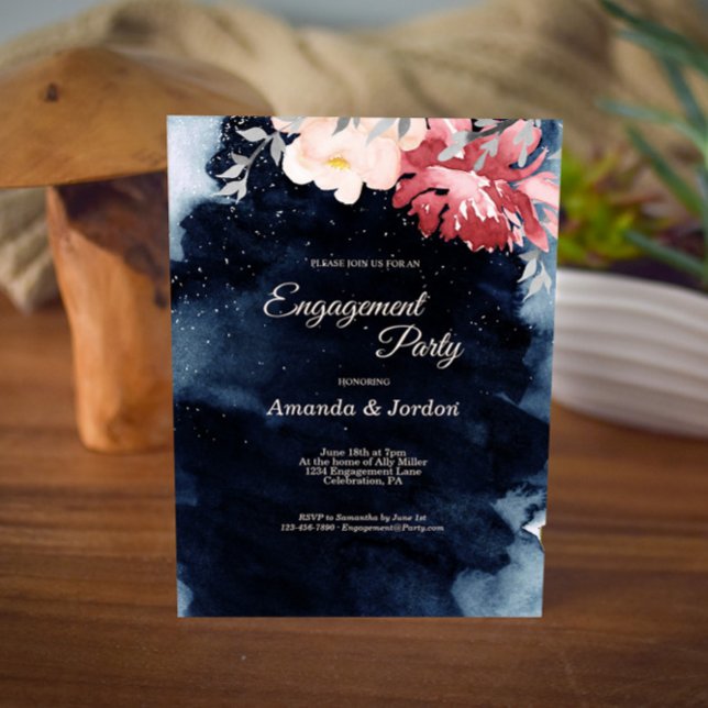 Invitación a la fiesta de compromiso floral estrel (Subido por el creador)