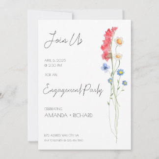 Invitación a la fiesta de compromiso, floral Minim