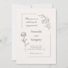 Invitación a la fiesta de compromiso floral modern