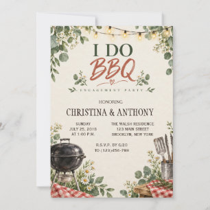 Invitación a la fiesta de compromiso 'I Do BBQ'