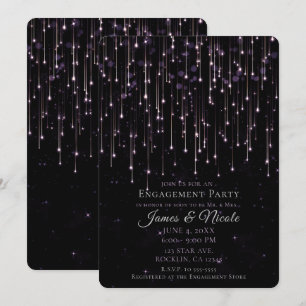 Invitación a la Fiesta de Compromiso Morada con Es