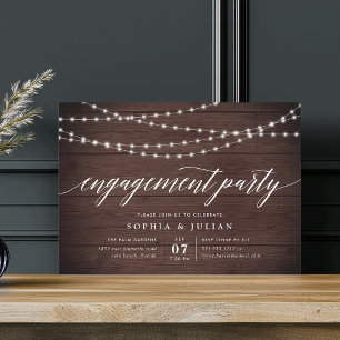 Invitación a la fiesta de compromiso Rustic String