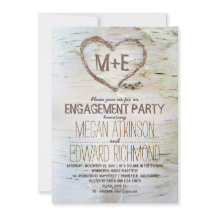 Invitación a la fiesta de compromiso rústico en el