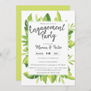 Invitación a la fiesta de compromiso tropical acua