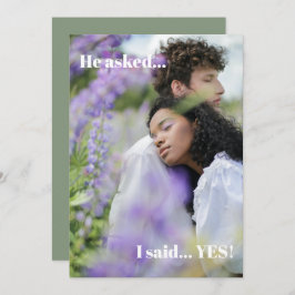 Invitación a la fiesta de compromiso verde de tu f