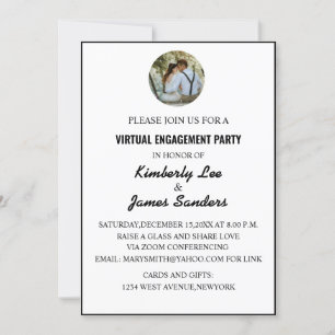 Invitación a la fiesta de compromiso virtual con f
