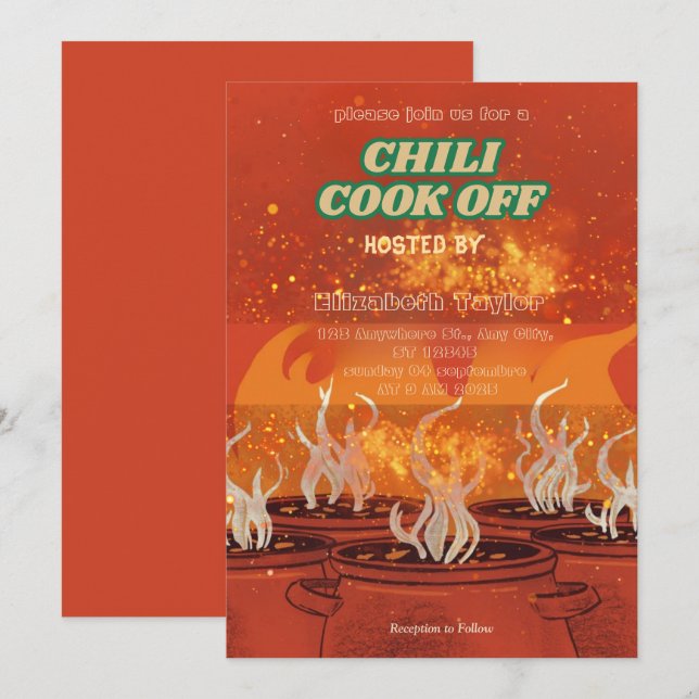 Invitación a la Fiesta de Concurso de Chili (Anverso / Reverso)
