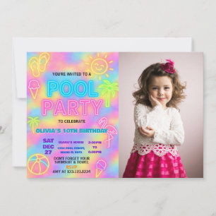 Invitación a la fiesta de congresos Neon Splash Po