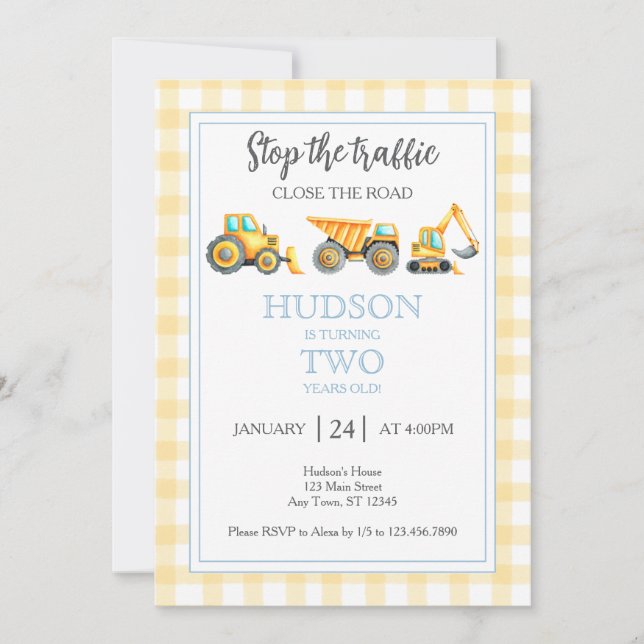 Invitación a la Fiesta de Construcción de Tráfico  (Anverso)