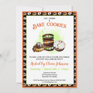 Invitación a la fiesta de Cookie Baking Halloween