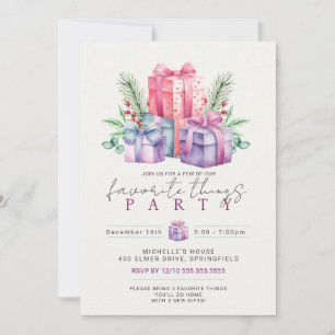 Invitación a la fiesta de cosas favoritas