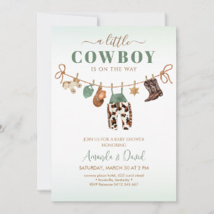 Invitación a la fiesta de Cowboy Baby ducha
