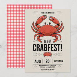 Invitación a la fiesta de Crab Fest para cualquier