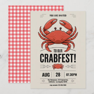 Invitación a la fiesta de Crab Fest para cualquier