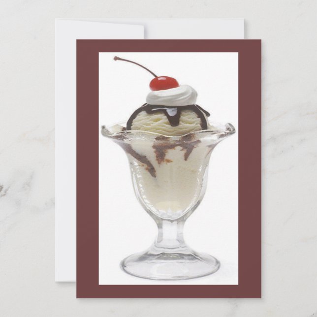 Invitación a la fiesta de crema de helado de choco (Anverso)