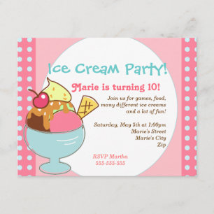 Invitación a la fiesta de crema de hielo