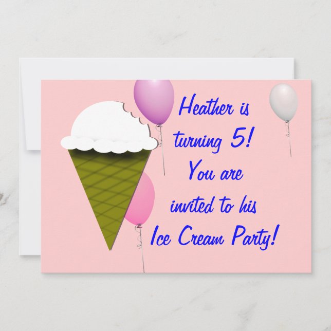 Invitación a la fiesta de crema de hielo (Anverso)